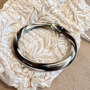 Lea Stein Round Bangle Ombre Brown, Cream Vintage