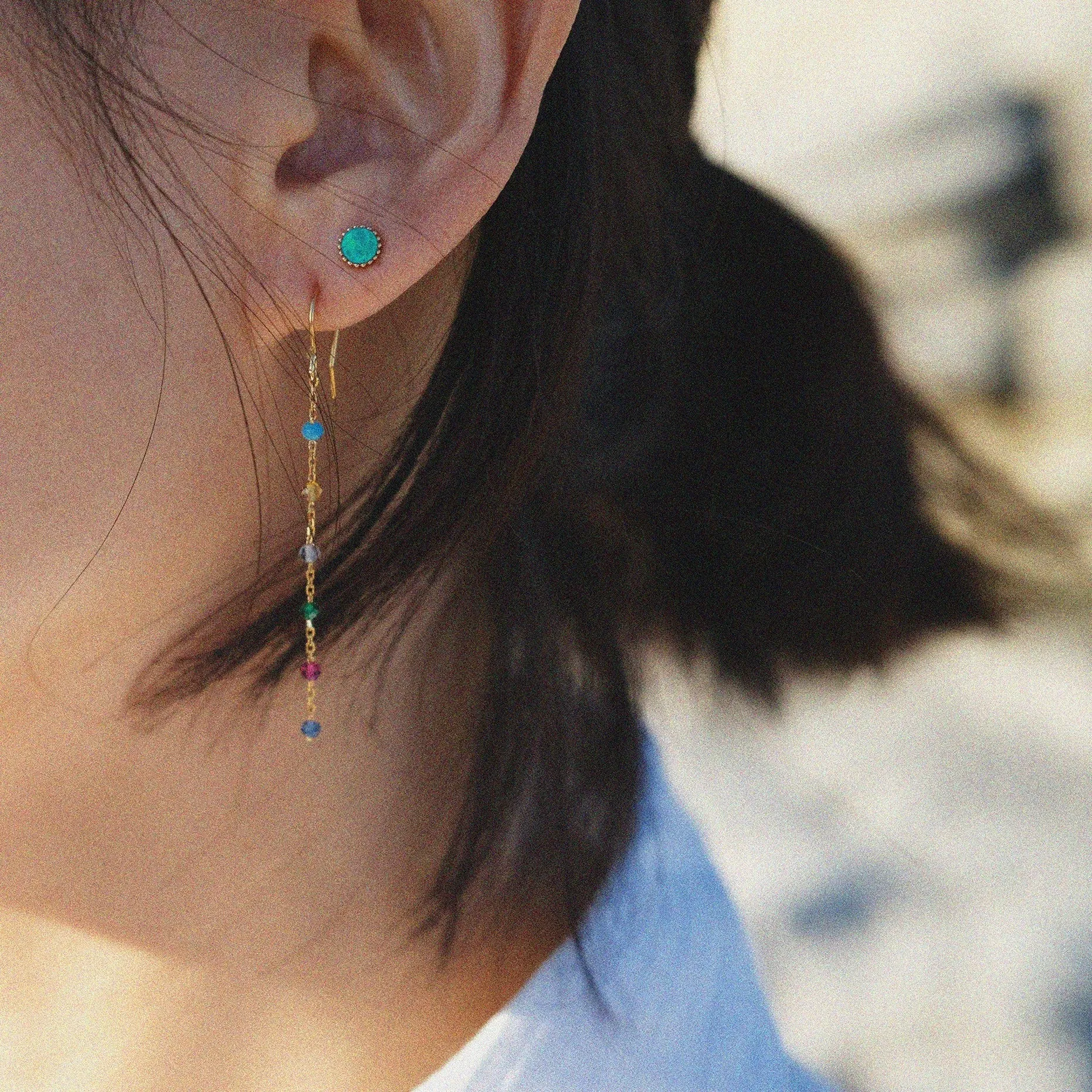 Little Blue Opal Studs