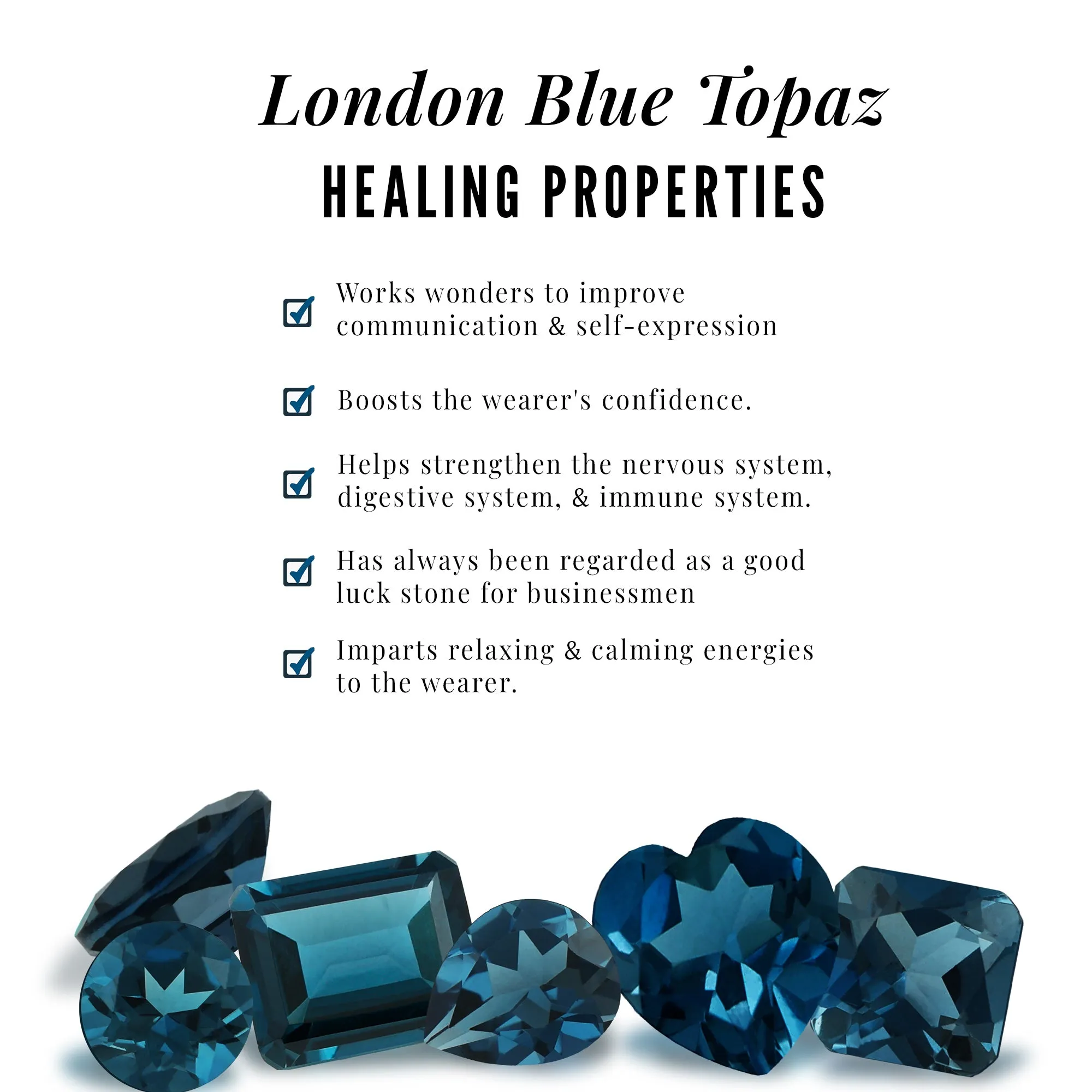 London Blue Topaz Two Stone Ring with Moissanite Stones