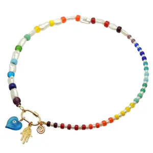 Lucky Charm Duo Rainbow Spectrum Freshwater Pearl Necklace