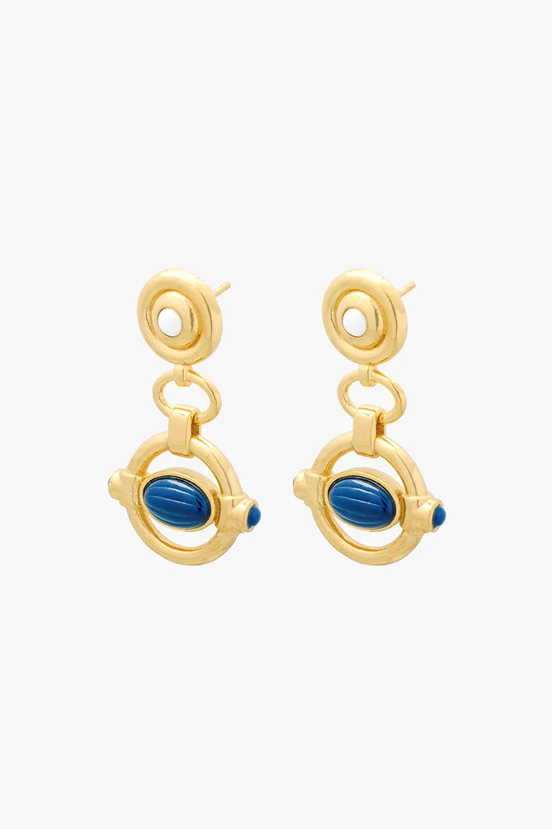 Lunar Blue Stud Gold Plated