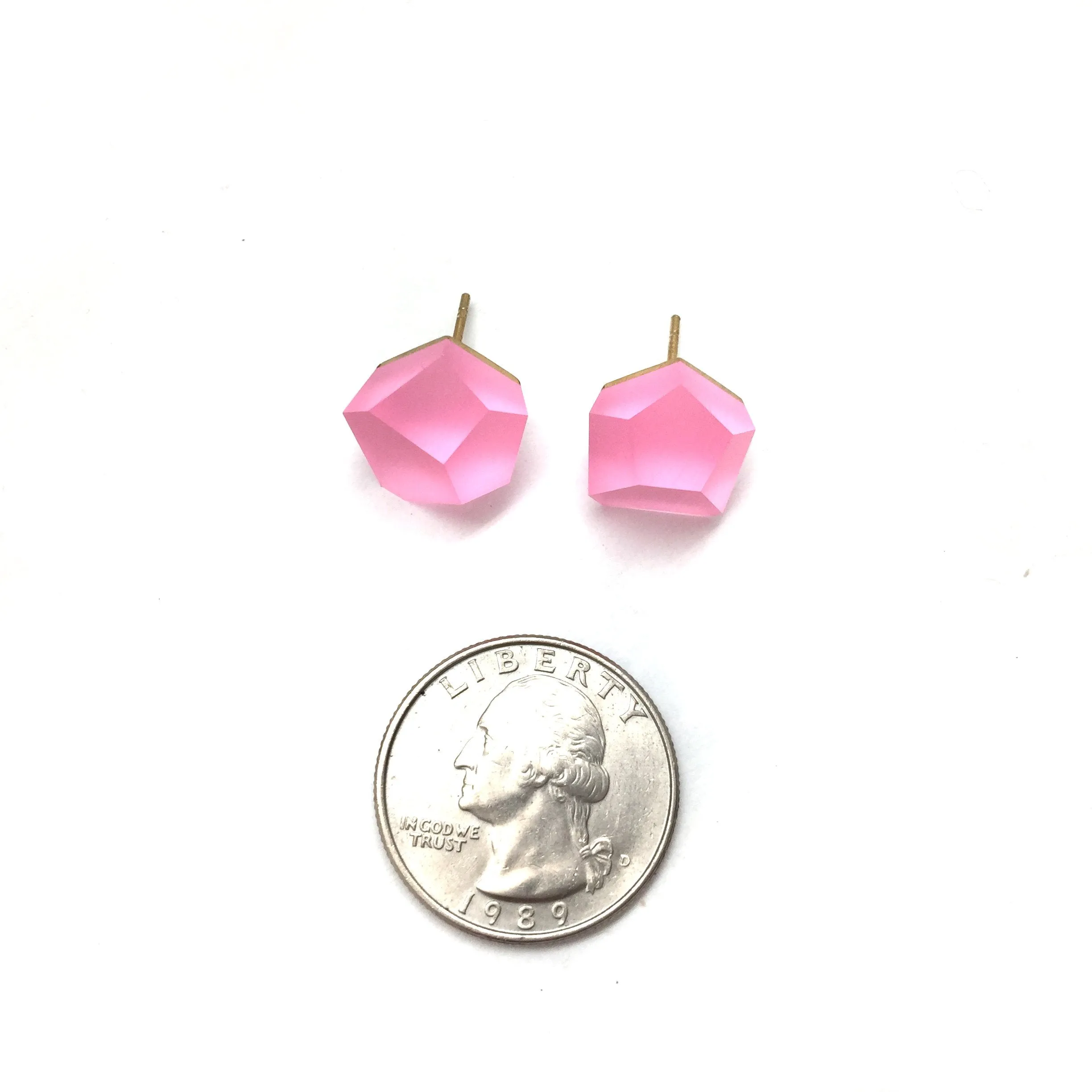 Medium Baby Pink Crystal Stud