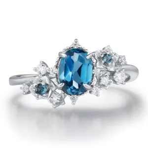 Midnight Veil London Blue Topaz Ring