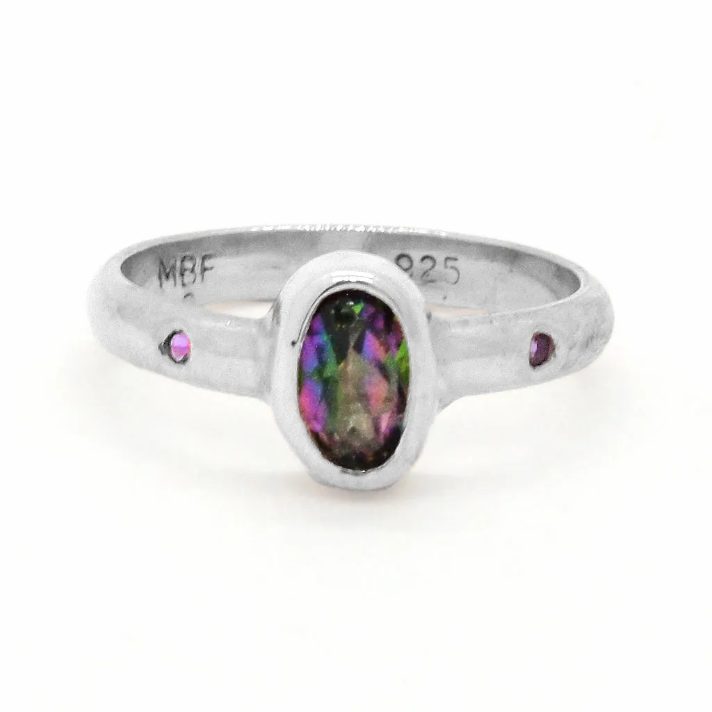 Mystic Topaz and Amethyst Ring (size 6)