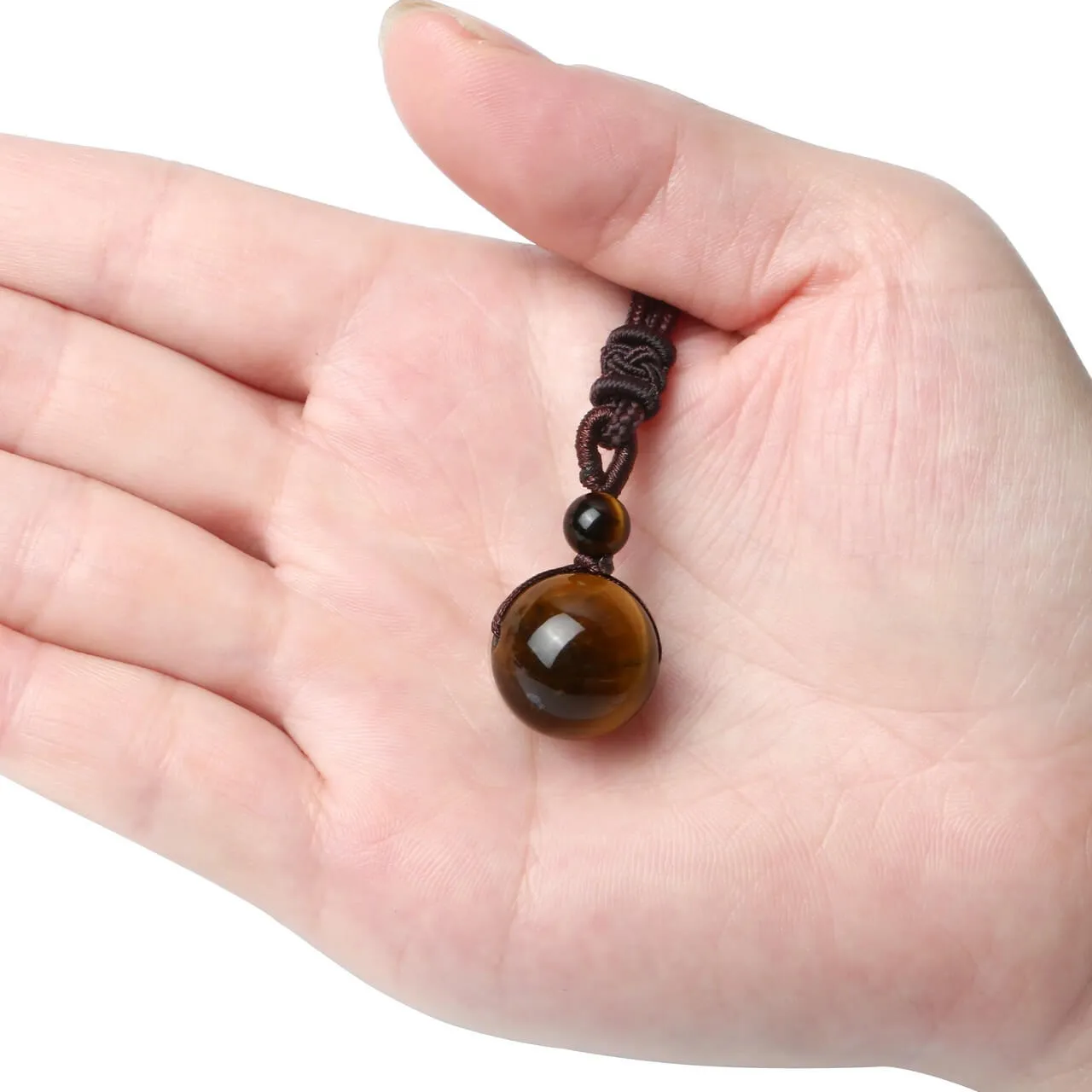 Natural Tiger Eye Lucky Blessing Protection Beads Pendant Necklace | Jovivi