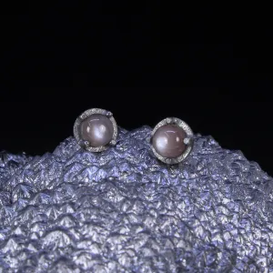 NEW! Carved 6mm Mauve Moonstone Studs by Heather Guidero