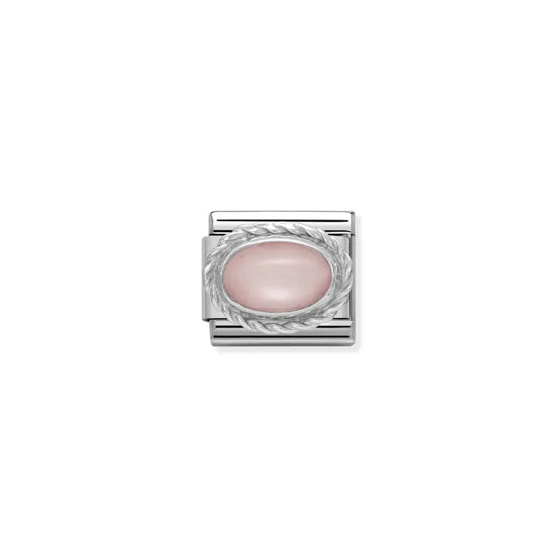 Nomination Composable Link Rope, Oval Pink Opal Stone, Silver