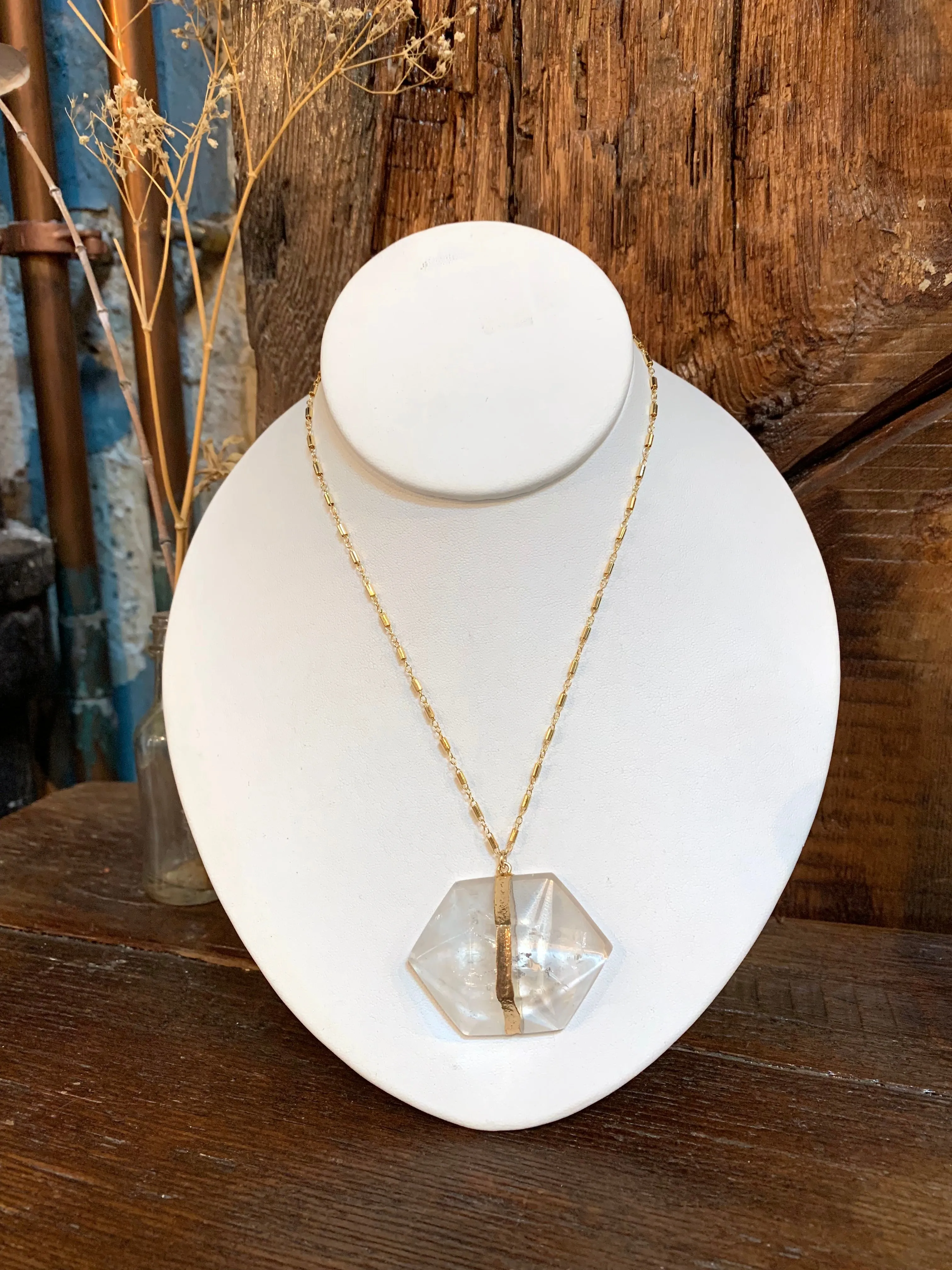 Nuance XL Hexagon Crystal Necklace