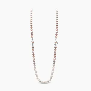 Ombré 18K Gold Akoya & Pink Freshwater Pearl and Diamond Necklace