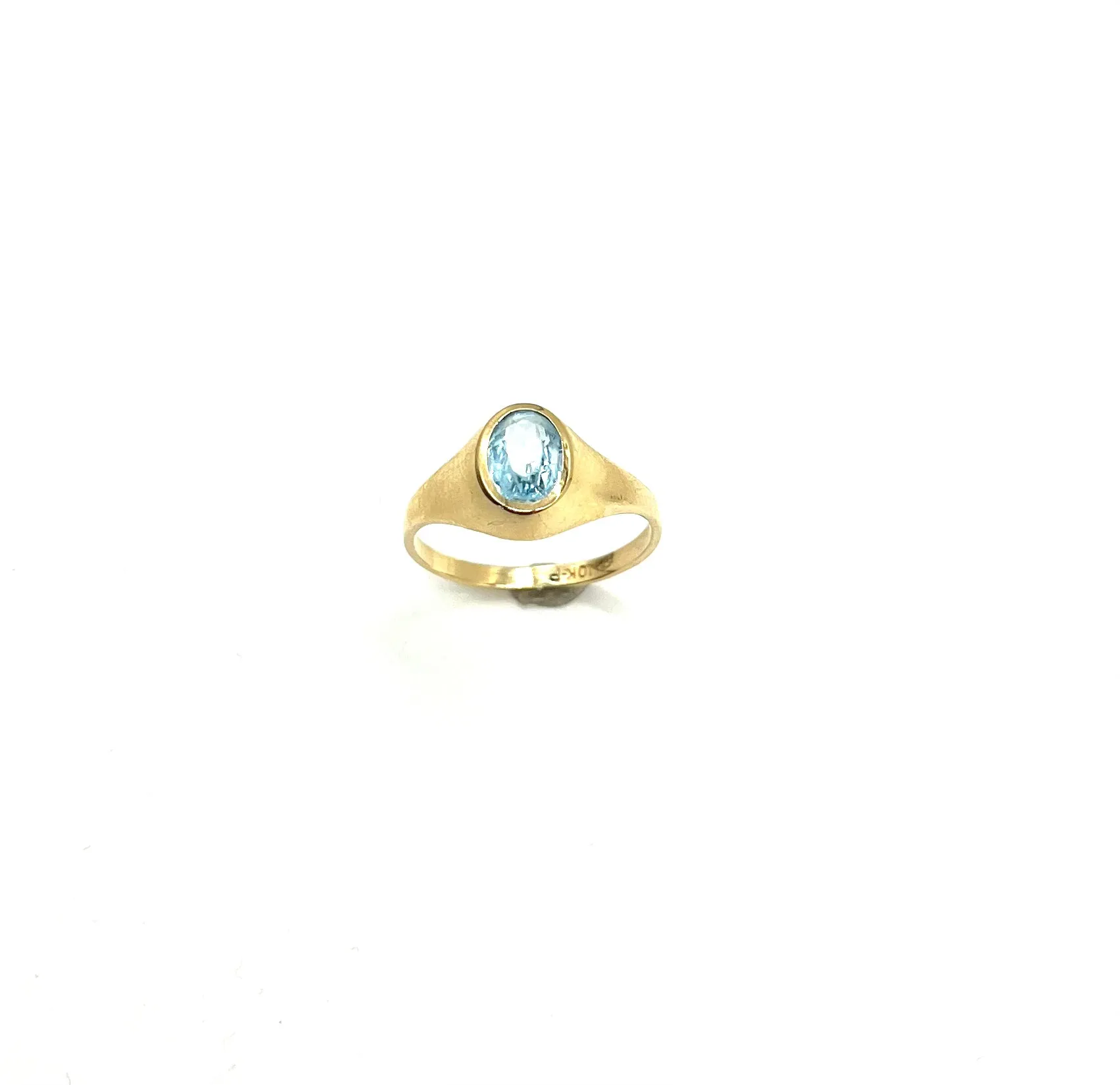 Oval Bezel Set Aquamarine Ring