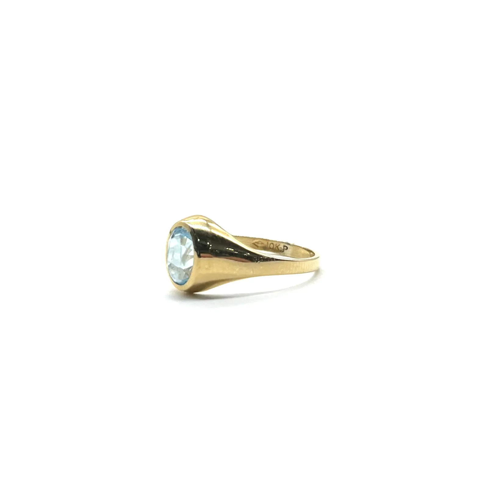 Oval Bezel Set Aquamarine Ring