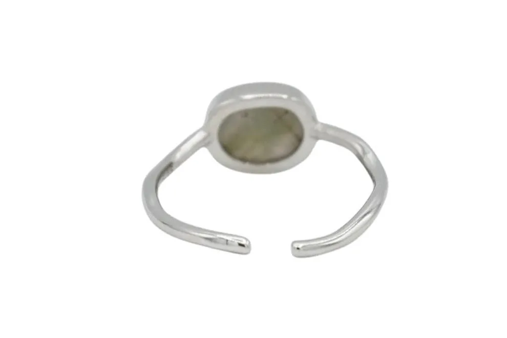 Oval Gemstone Ring Silver