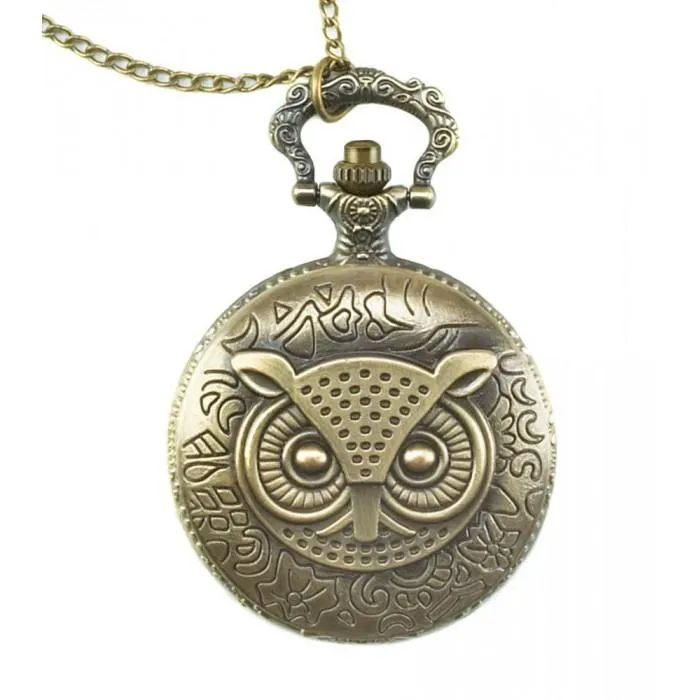 Owl Pocket Watch Necklace