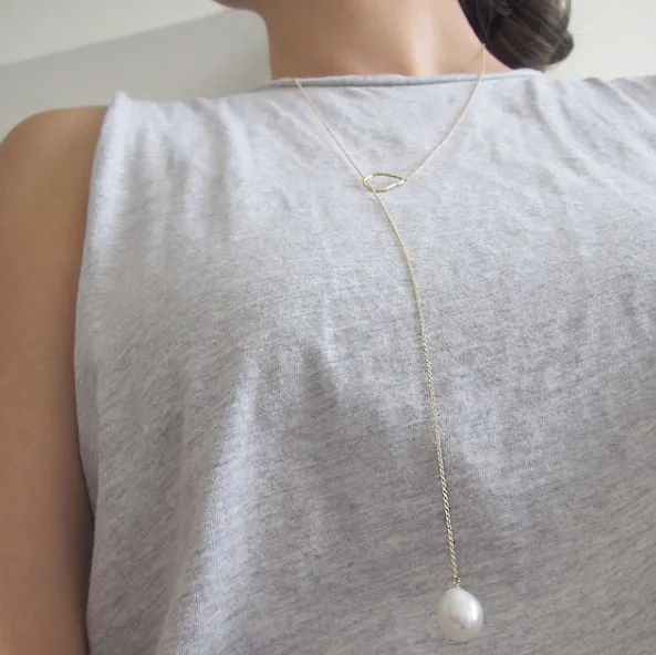 Oyster Lariat Necklace