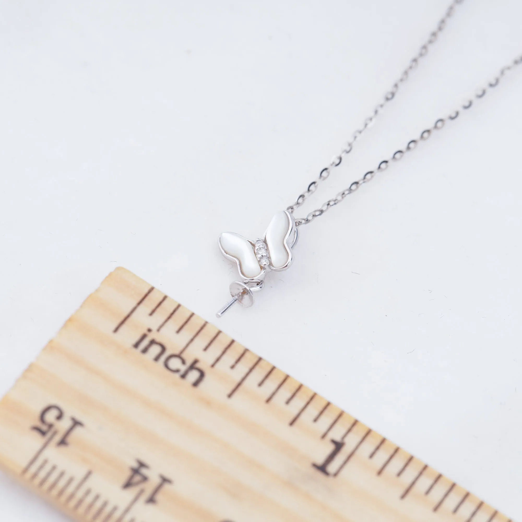 P011034 DIY 6-8mm Natural Freshwater pearl pendant accessory 925 sterling silver engagement jewelry necklace for women