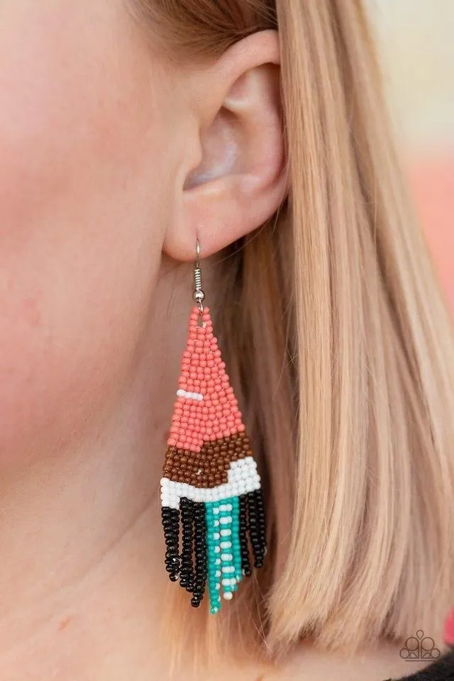 Paparazzi Earring ~ Summer Heat - Orange