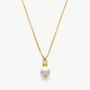 Pearl Crystal Drop Pendant Necklace