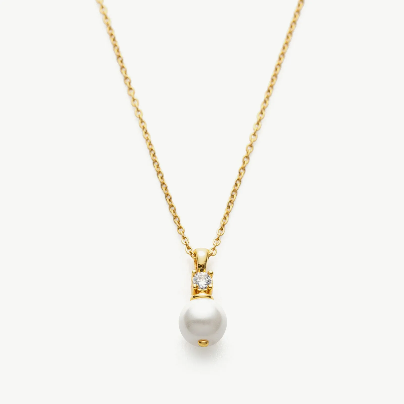 Pearl Crystal Drop Pendant Necklace