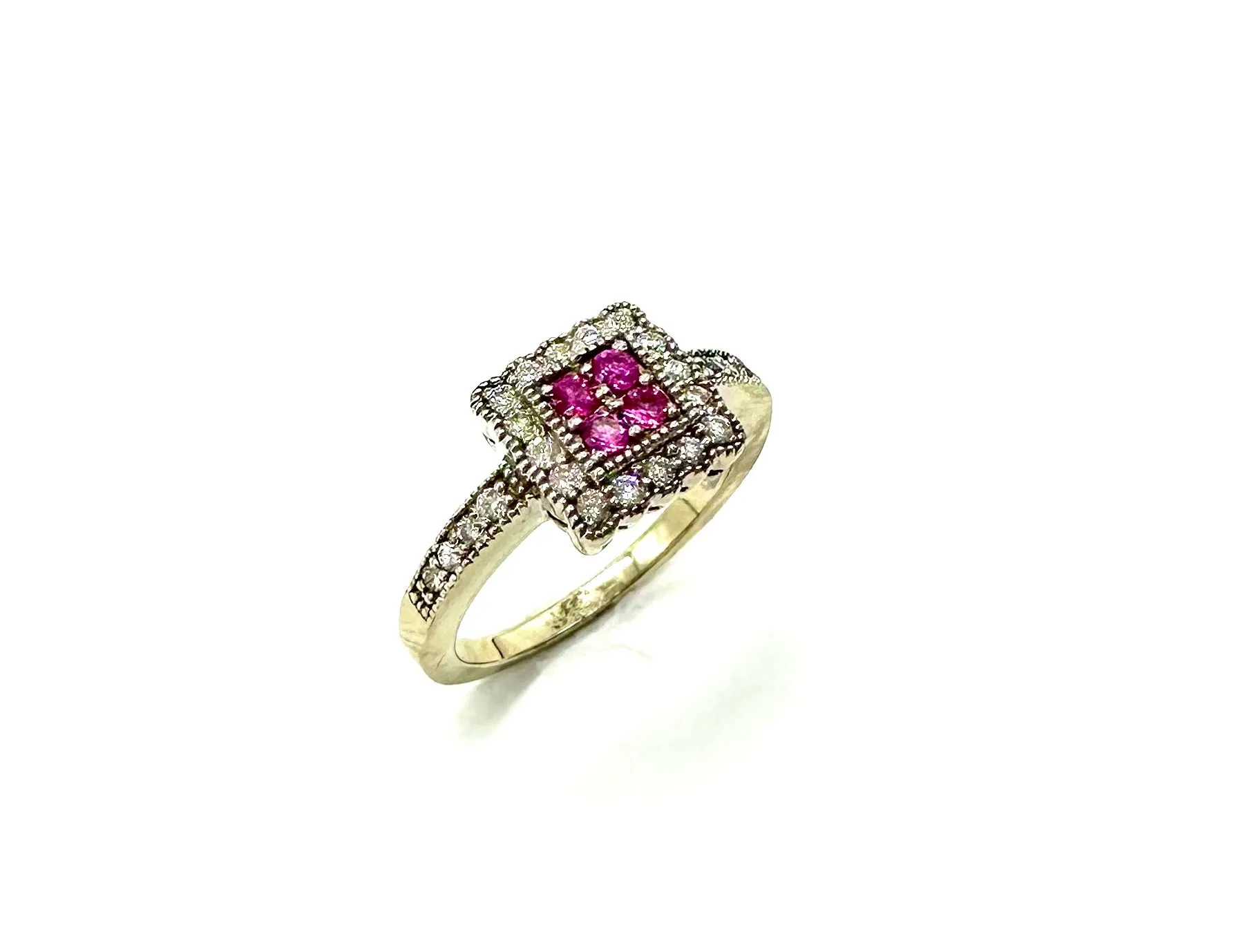 Pink Sapphire & 1/2 CTW Diamond Ring