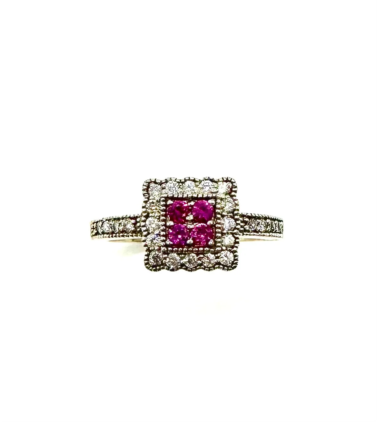 Pink Sapphire & 1/2 CTW Diamond Ring