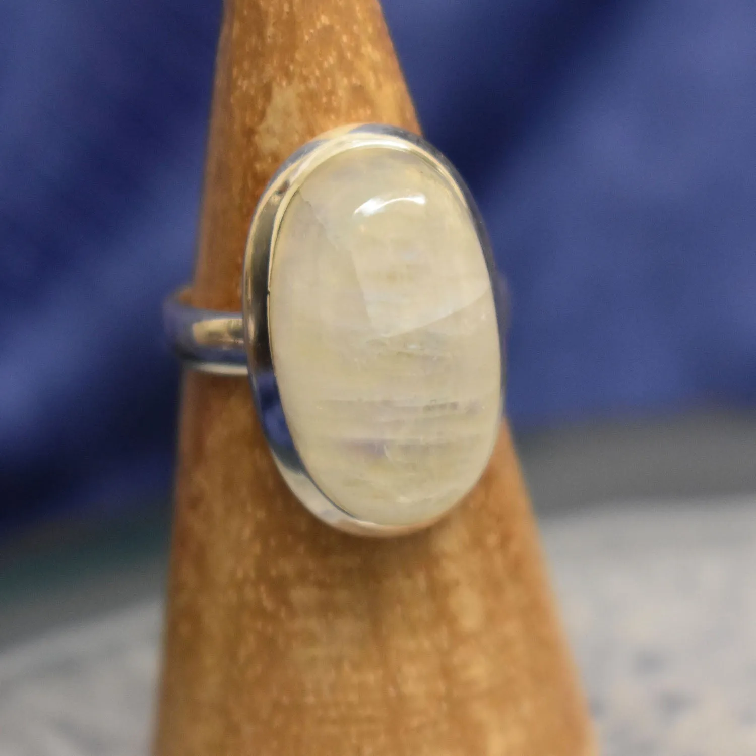 Plain Moonstone Ring (925) Sterling Silver