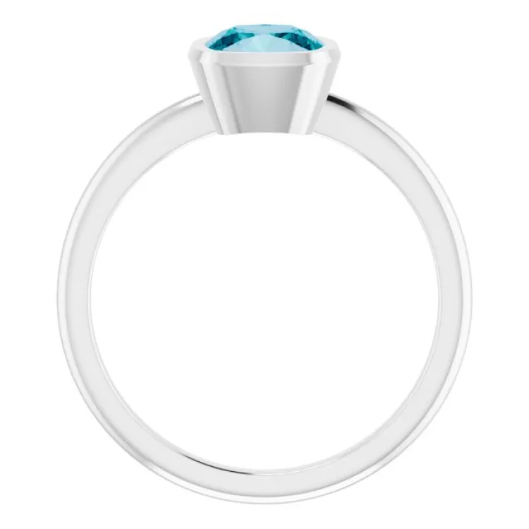 Platinum Natural London Blue Topaz Ring