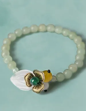 Plum Blossom Natural Jade Gemstone Bracelet