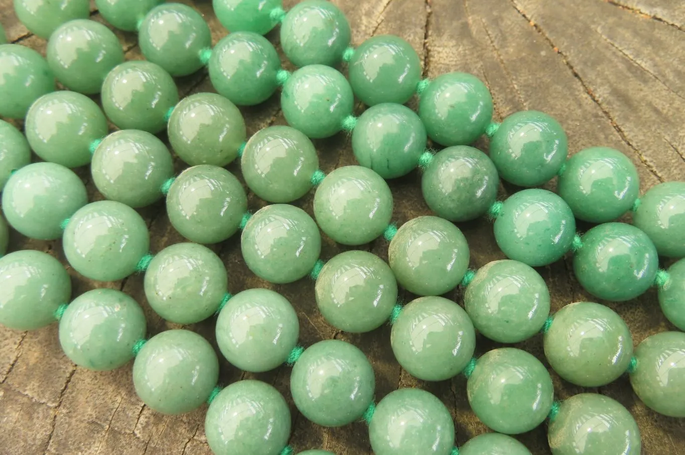 Polished Large Aventurine Ball Shaped Bead Necklace - Sold Per Item - From Zimbabwe