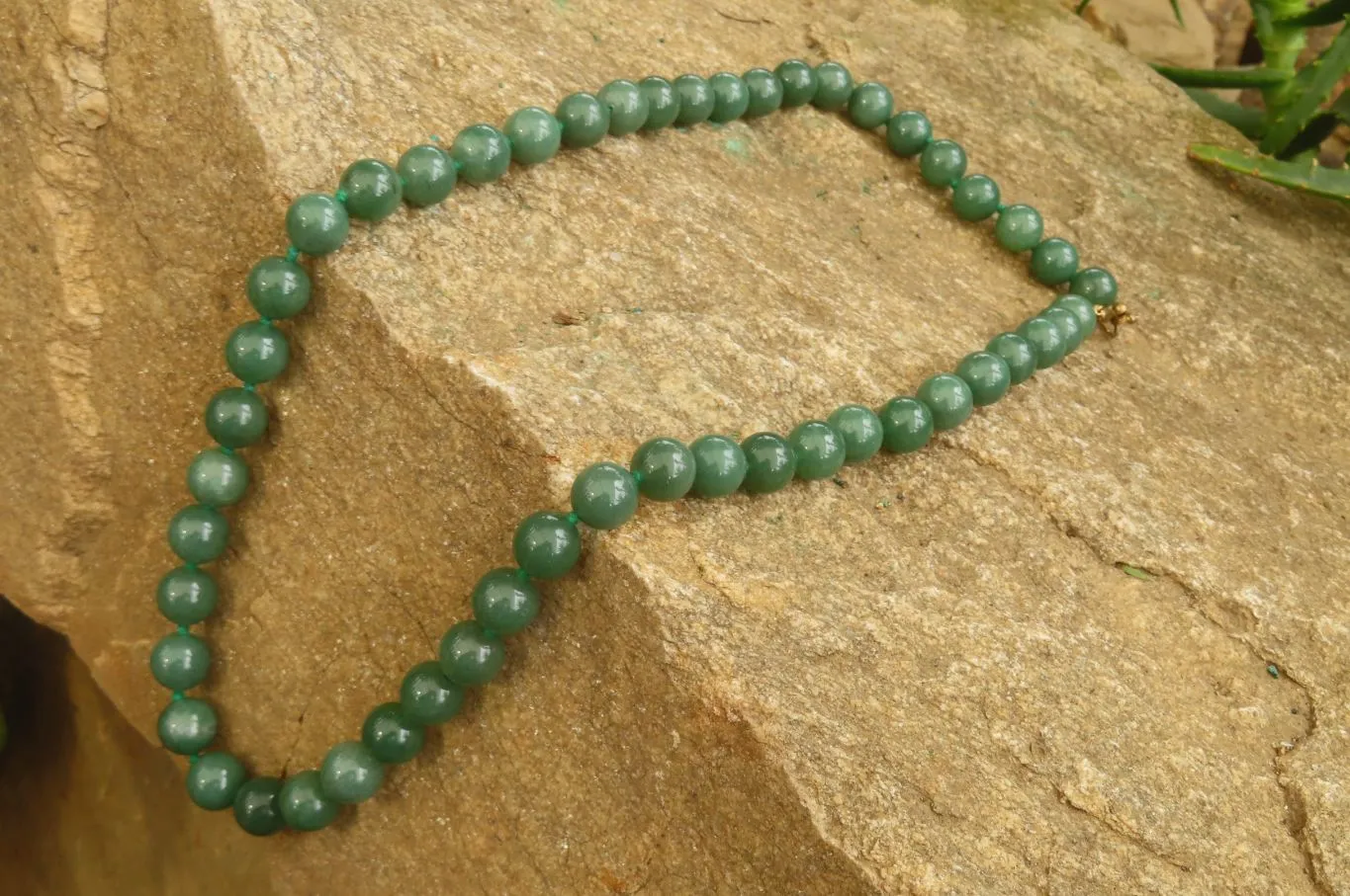 Polished Large Aventurine Ball Shaped Bead Necklace - Sold Per Item - From Zimbabwe