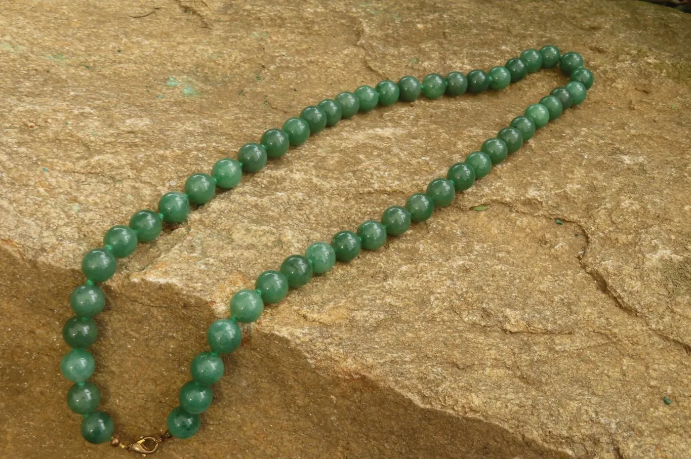 Polished Large Aventurine Ball Shaped Bead Necklace - Sold Per Item - From Zimbabwe