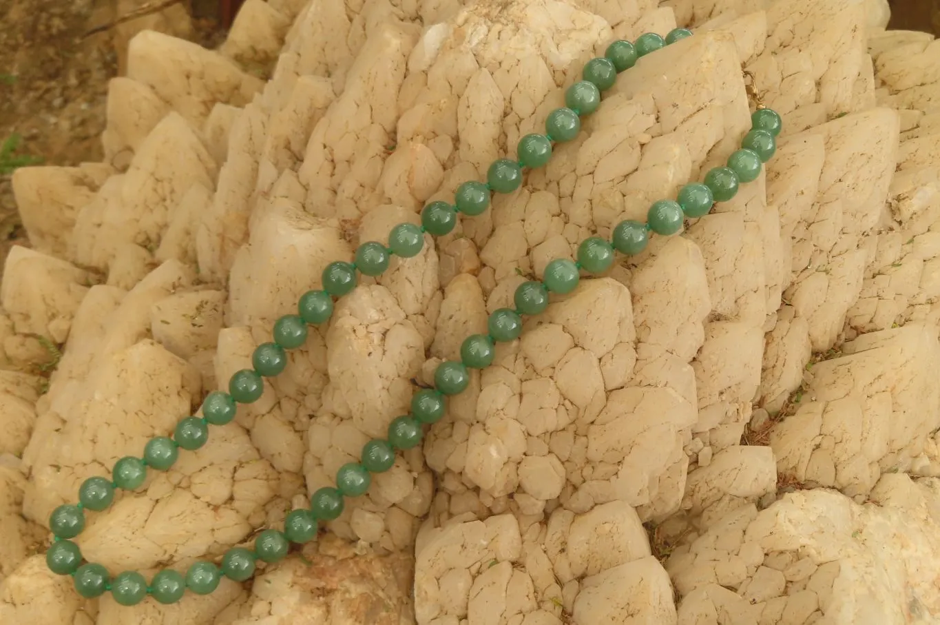 Polished Large Aventurine Ball Shaped Bead Necklace - Sold Per Item - From Zimbabwe