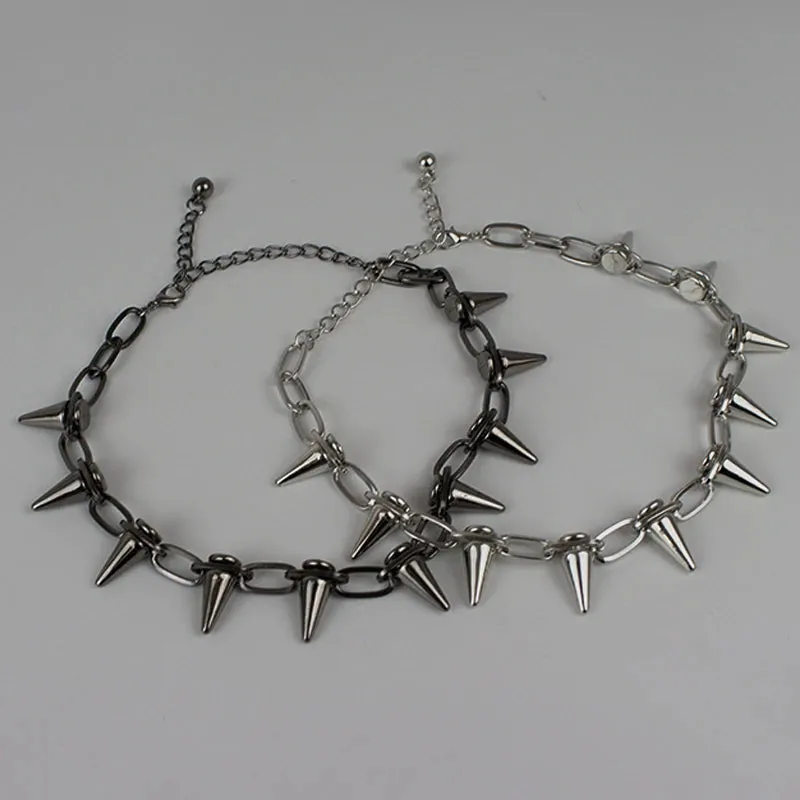 Punk Spike Chokers Collar For Women Men Gothic Harajuku Rivets Chocker Necklaces Kpop Rock Chains Necklace Trendy Jewelry Gifts