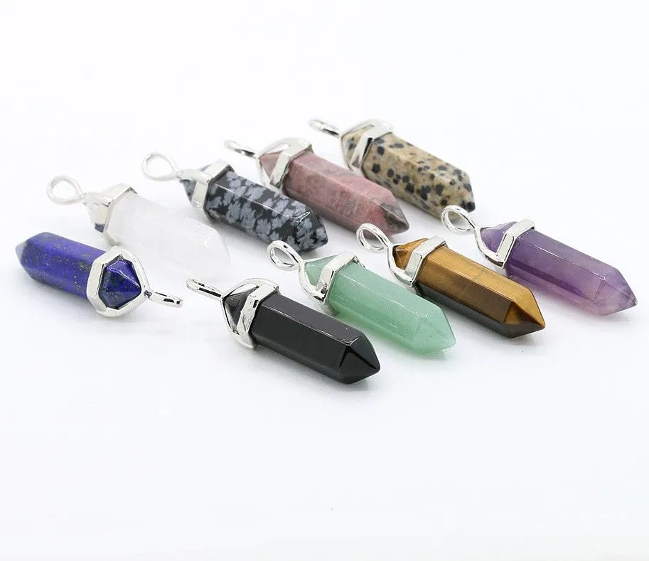 Quartz Chakra Gem Stone Pendant Charm Crystals Gemstones Pendant