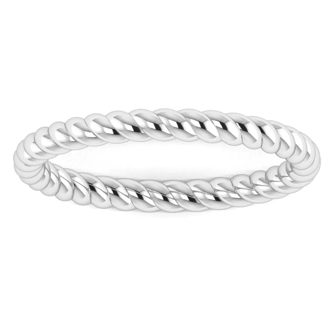 "Aspen" Minimalist Twisted Rope Contemporary Eternity Ring ET72