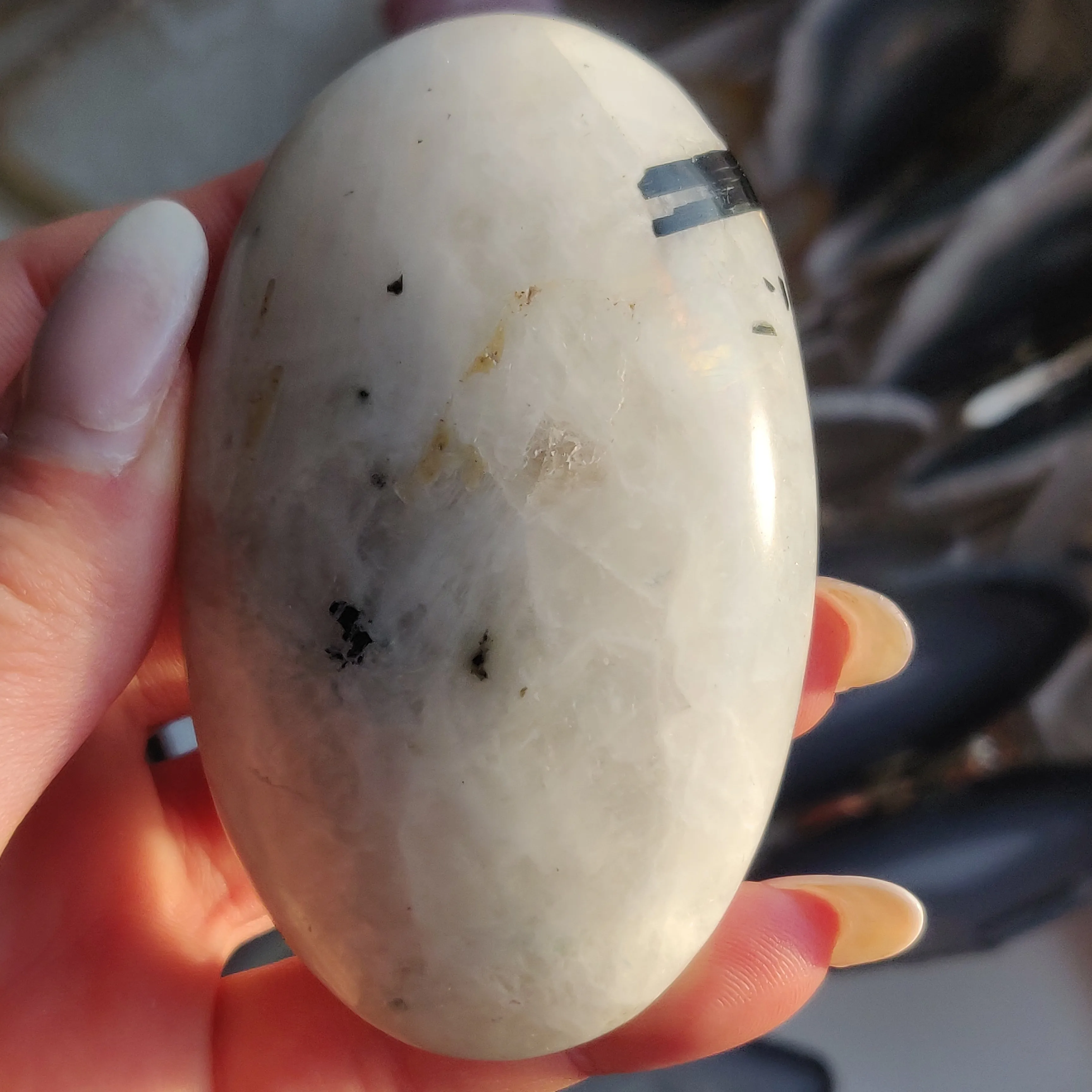 Rainbow Moonstone Palm Stone (#5)