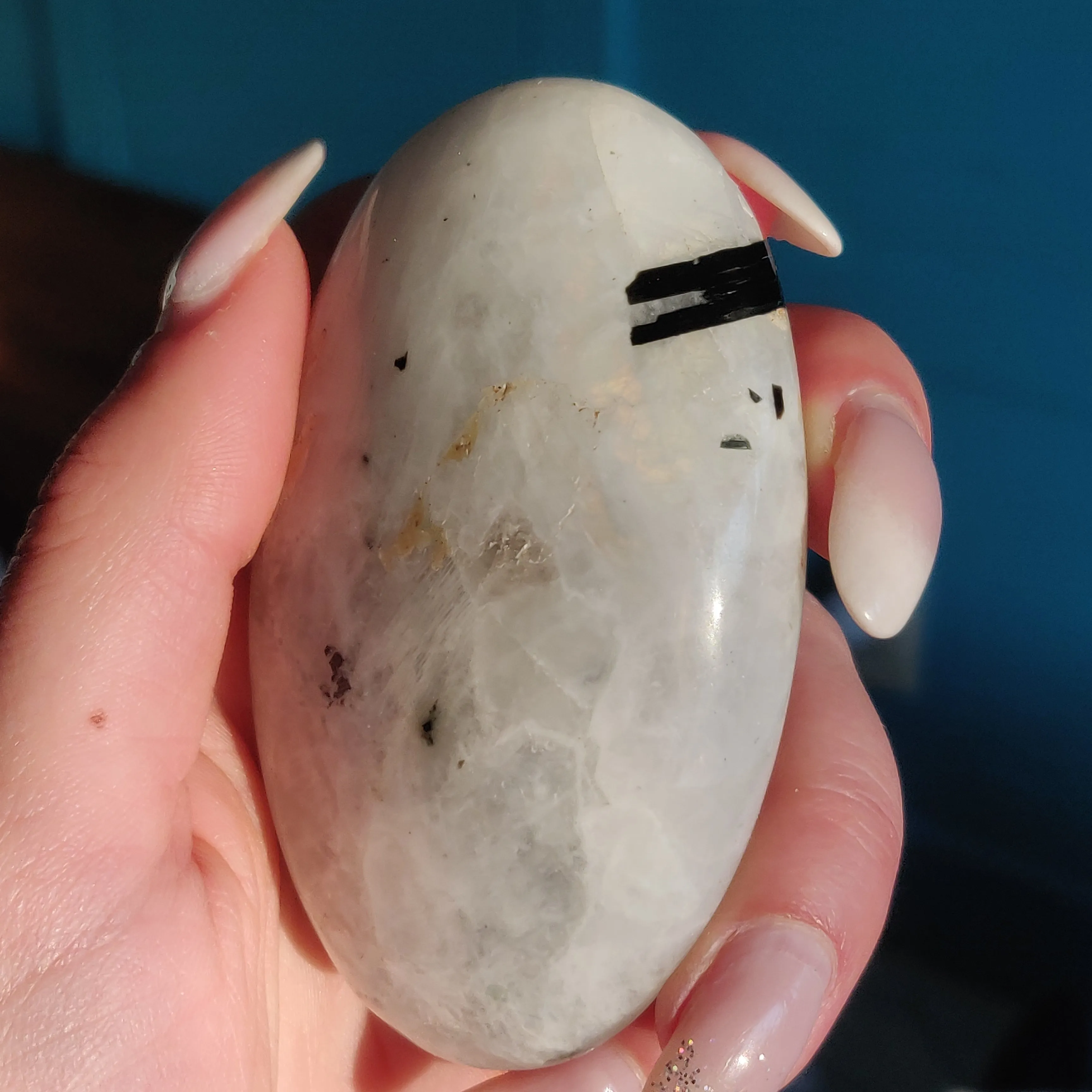 Rainbow Moonstone Palm Stone (#5)