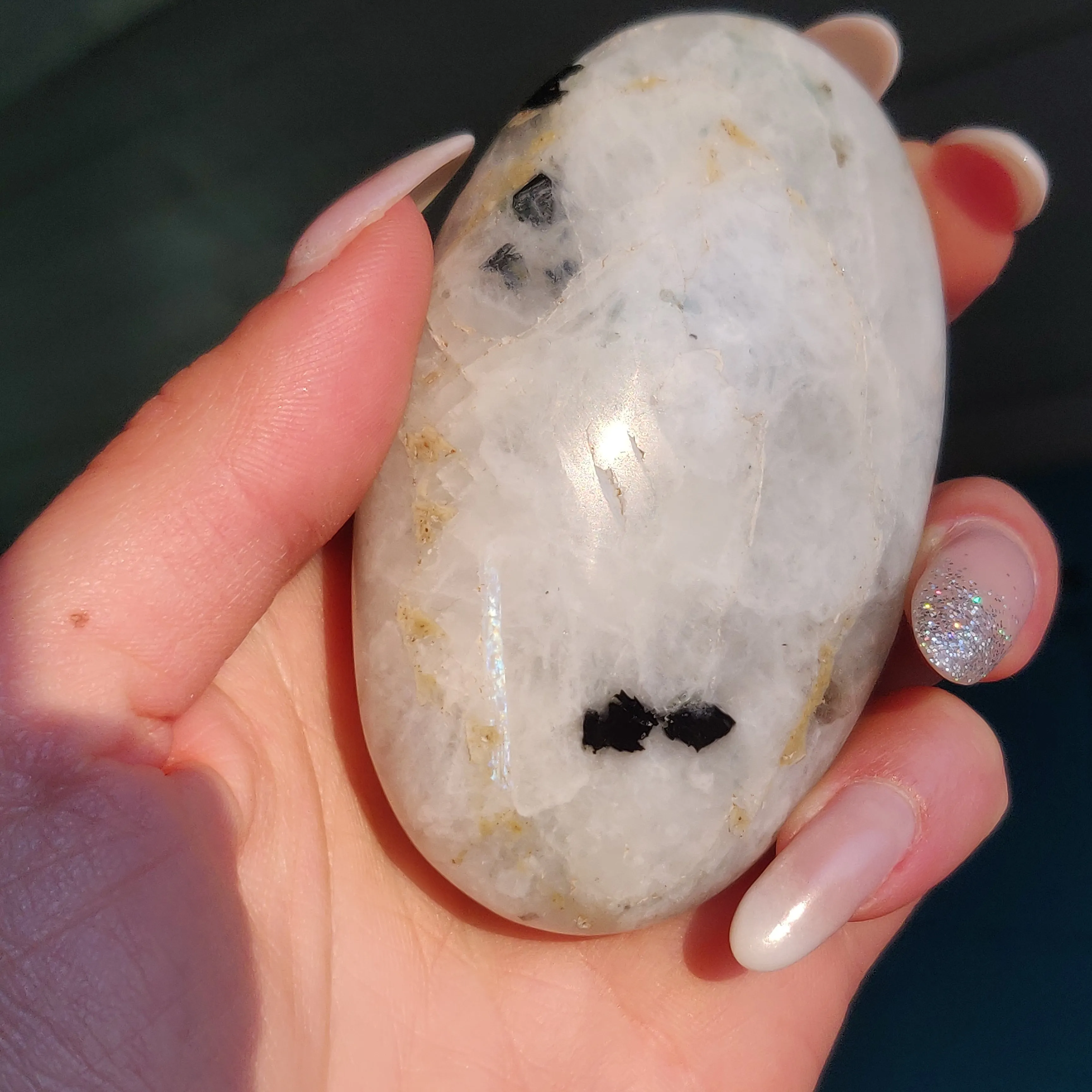 Rainbow Moonstone Palm Stone (#5)