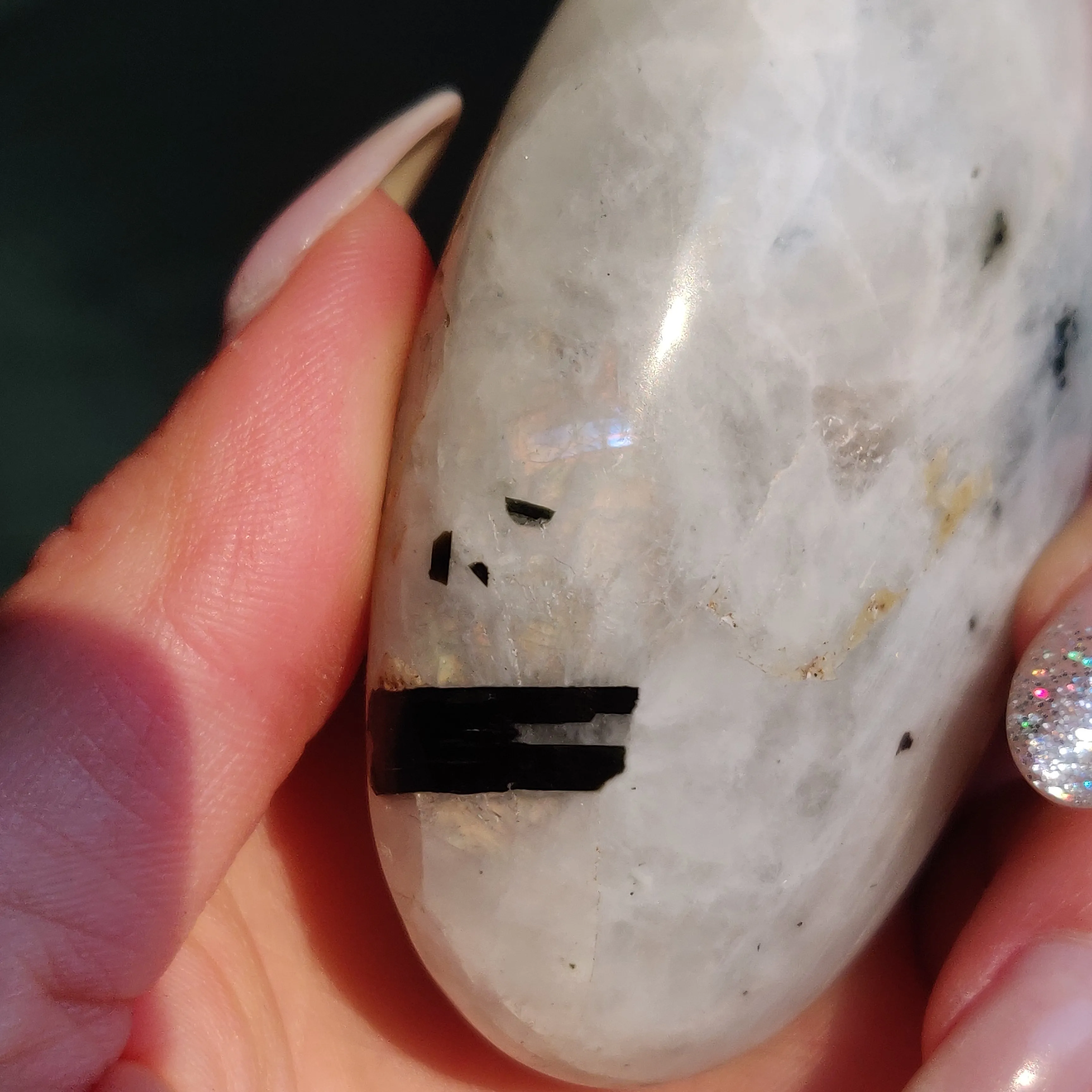 Rainbow Moonstone Palm Stone (#5)