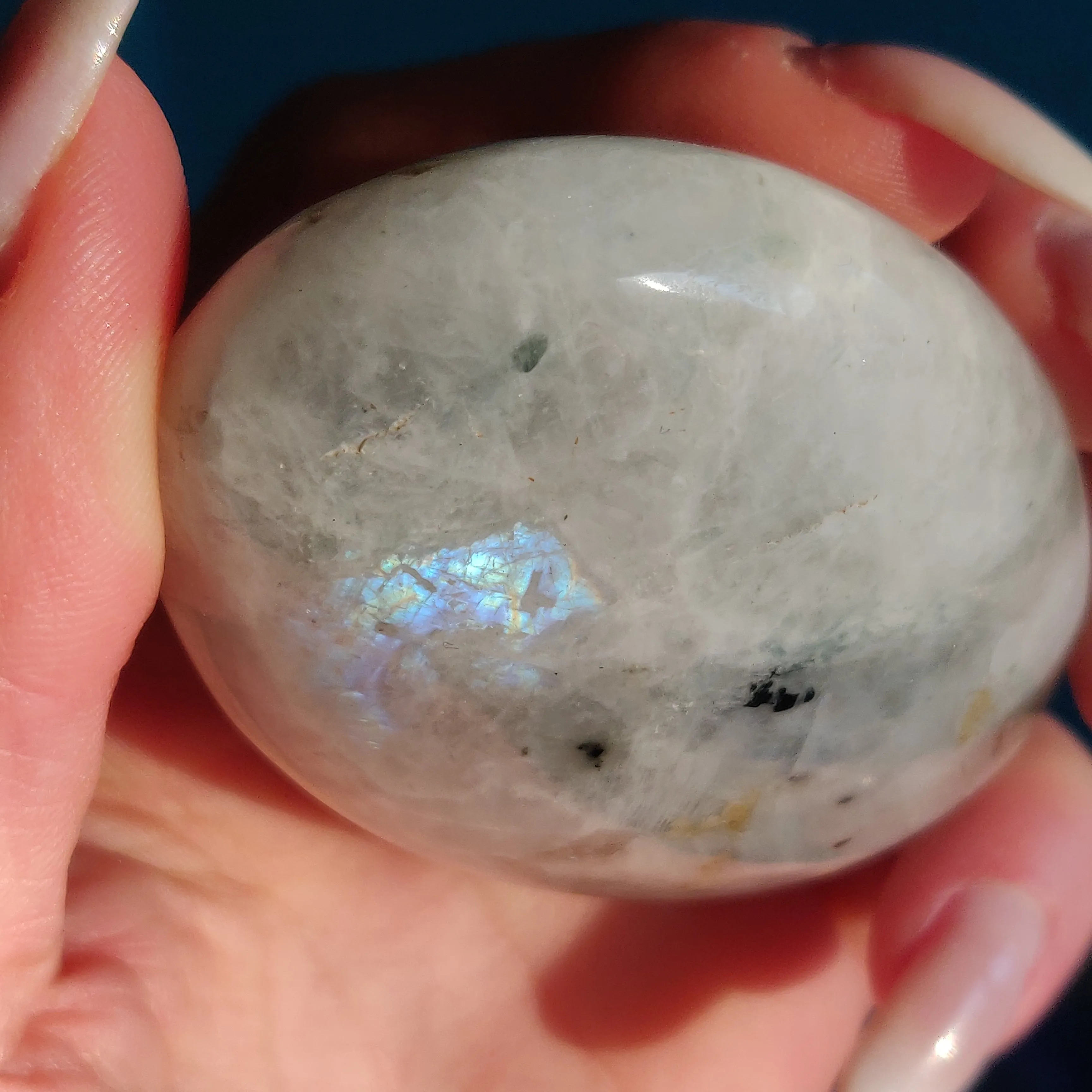 Rainbow Moonstone Palm Stone (#5)