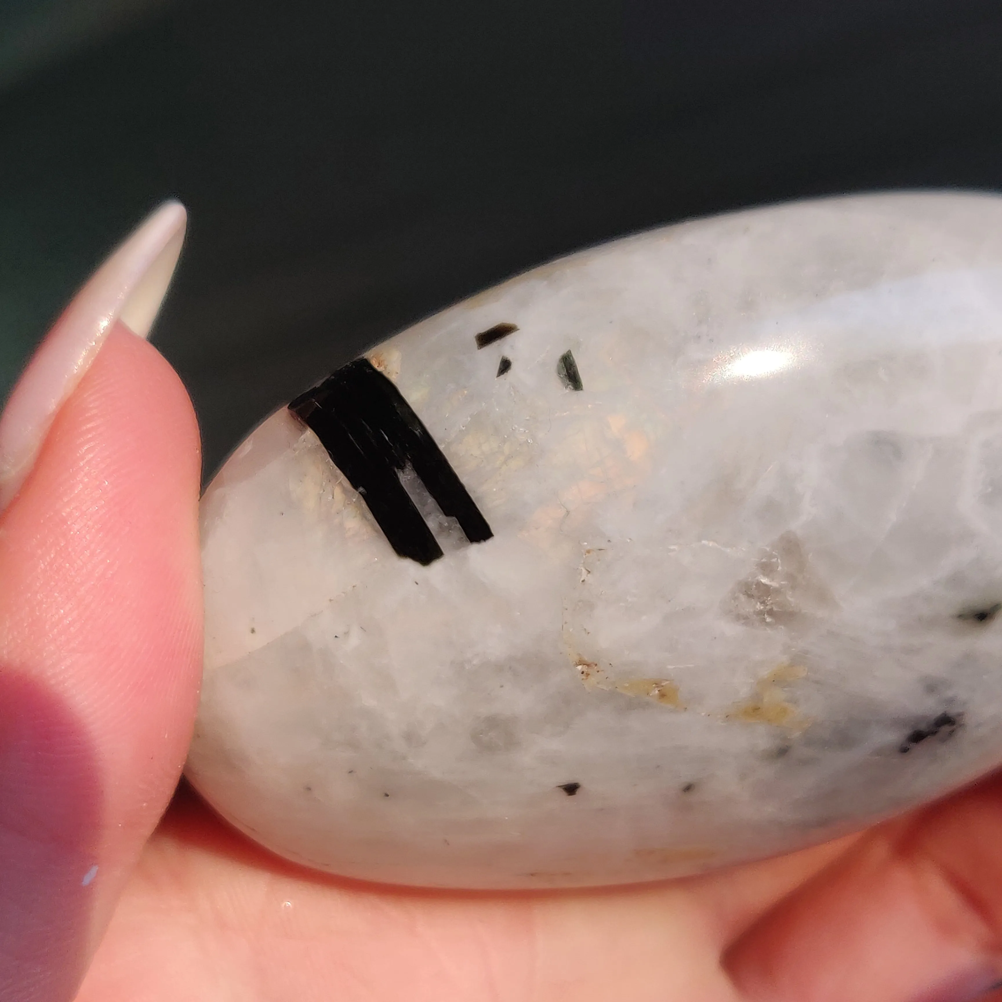 Rainbow Moonstone Palm Stone (#5)