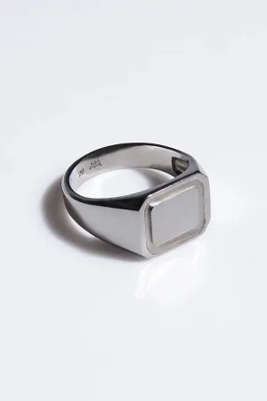 Rectangle Signet Ring - Grey