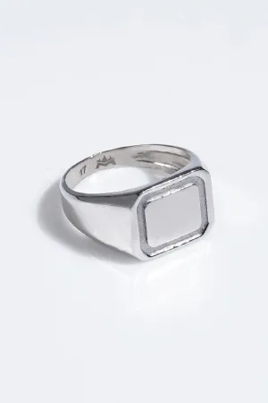 Rectangle Signet Ring - Silver