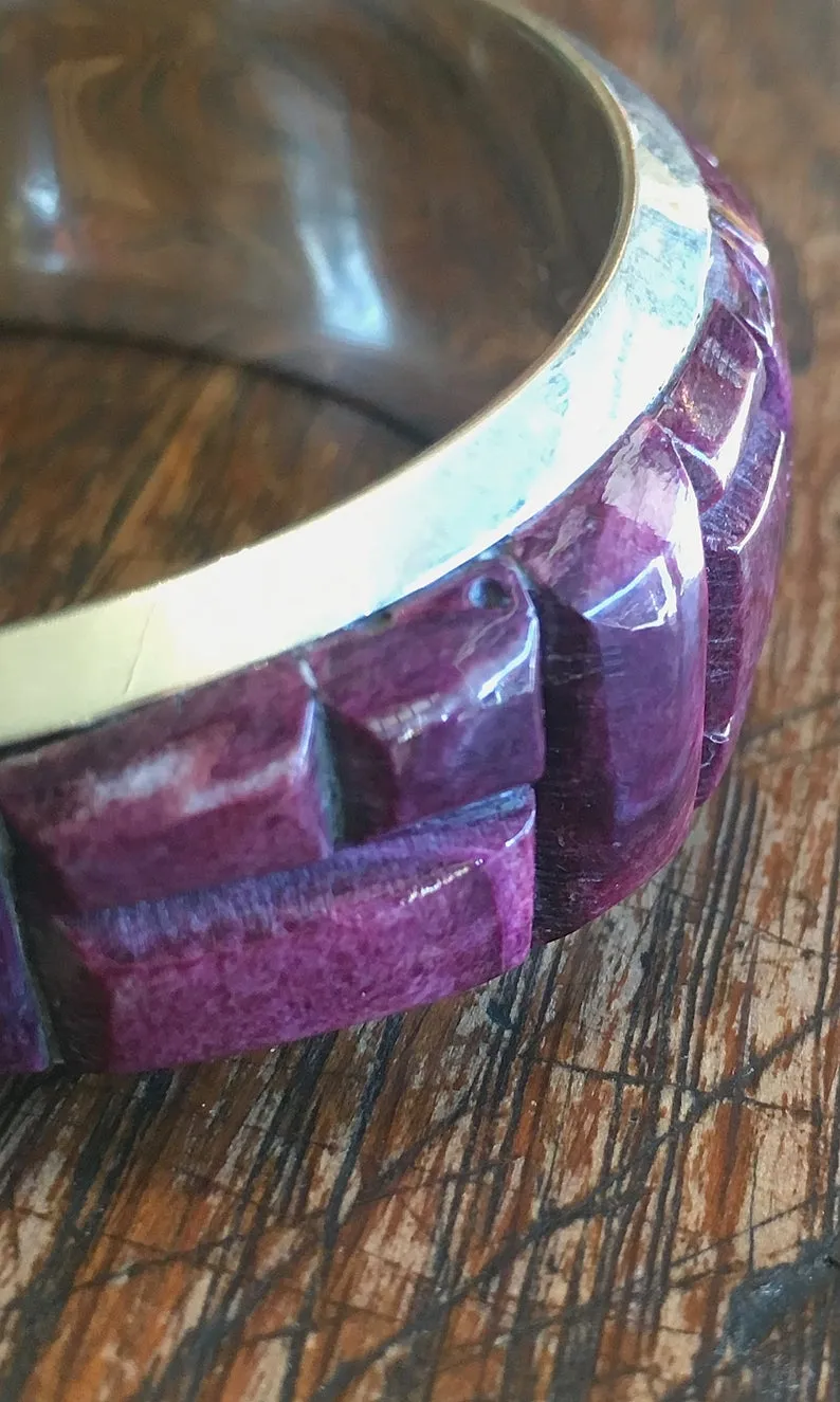 RGB Purple Spiny Oyster Silver Zuni Cuff