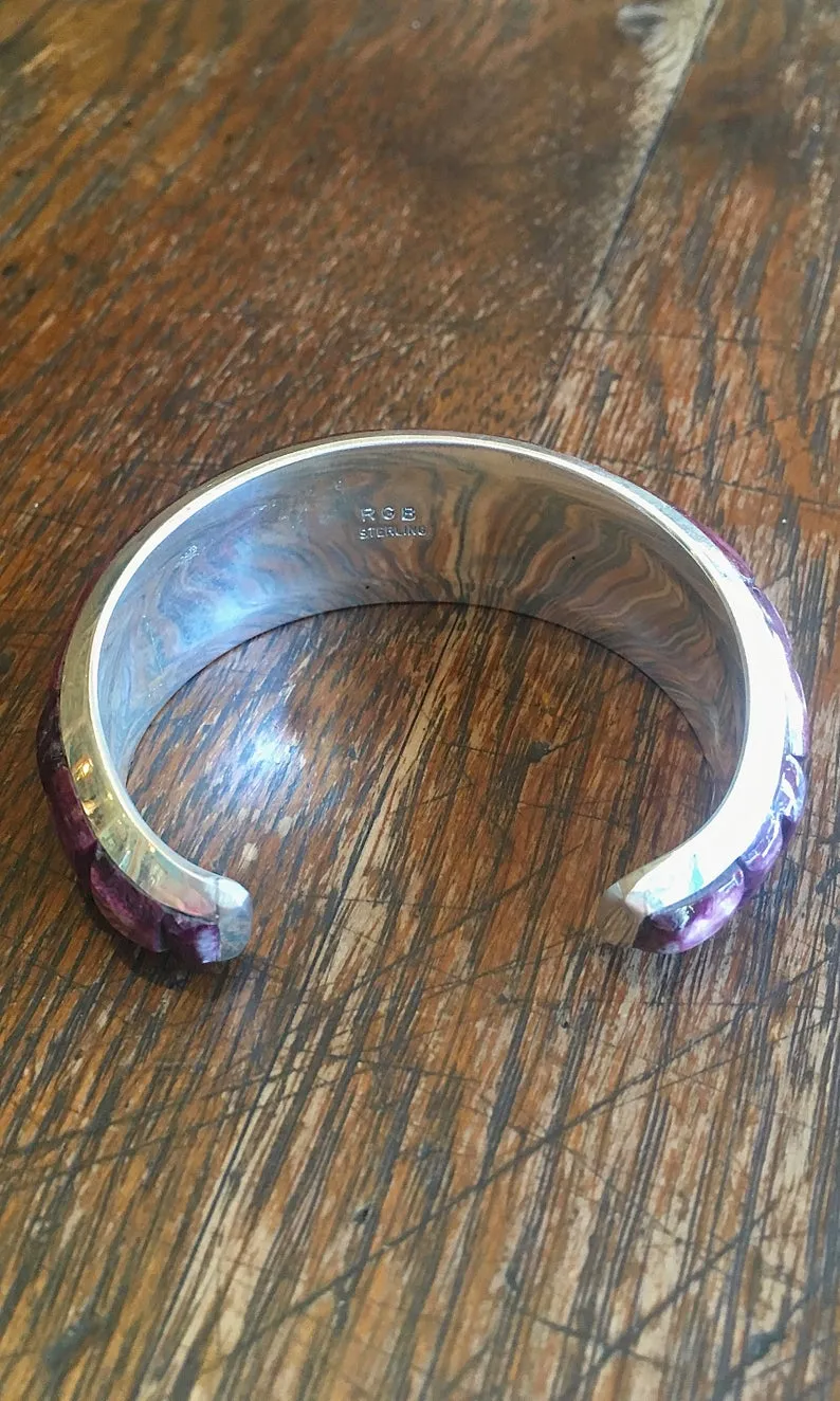 RGB Purple Spiny Oyster Silver Zuni Cuff