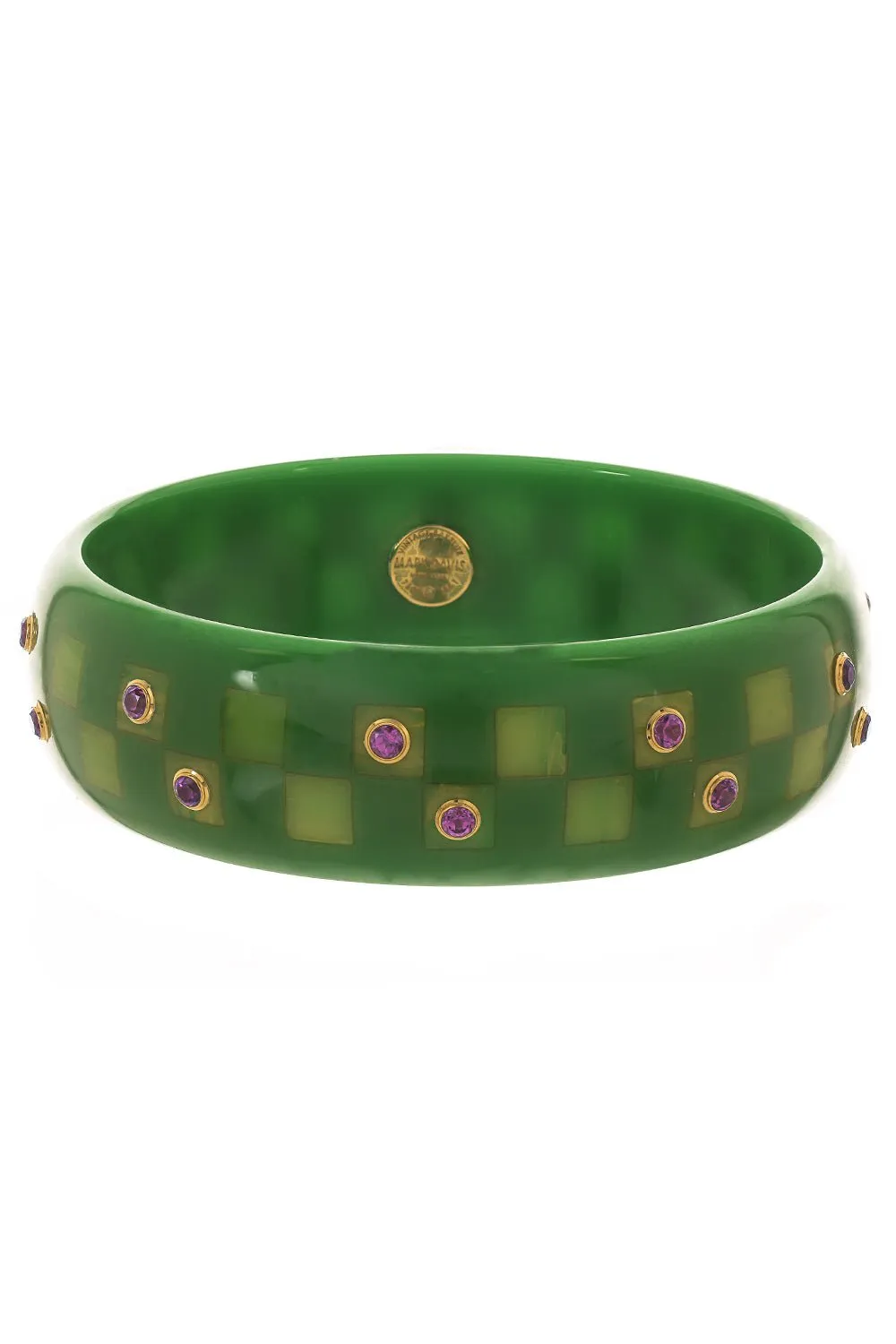 Rhodolite Garnet Green Bakelite Bangle