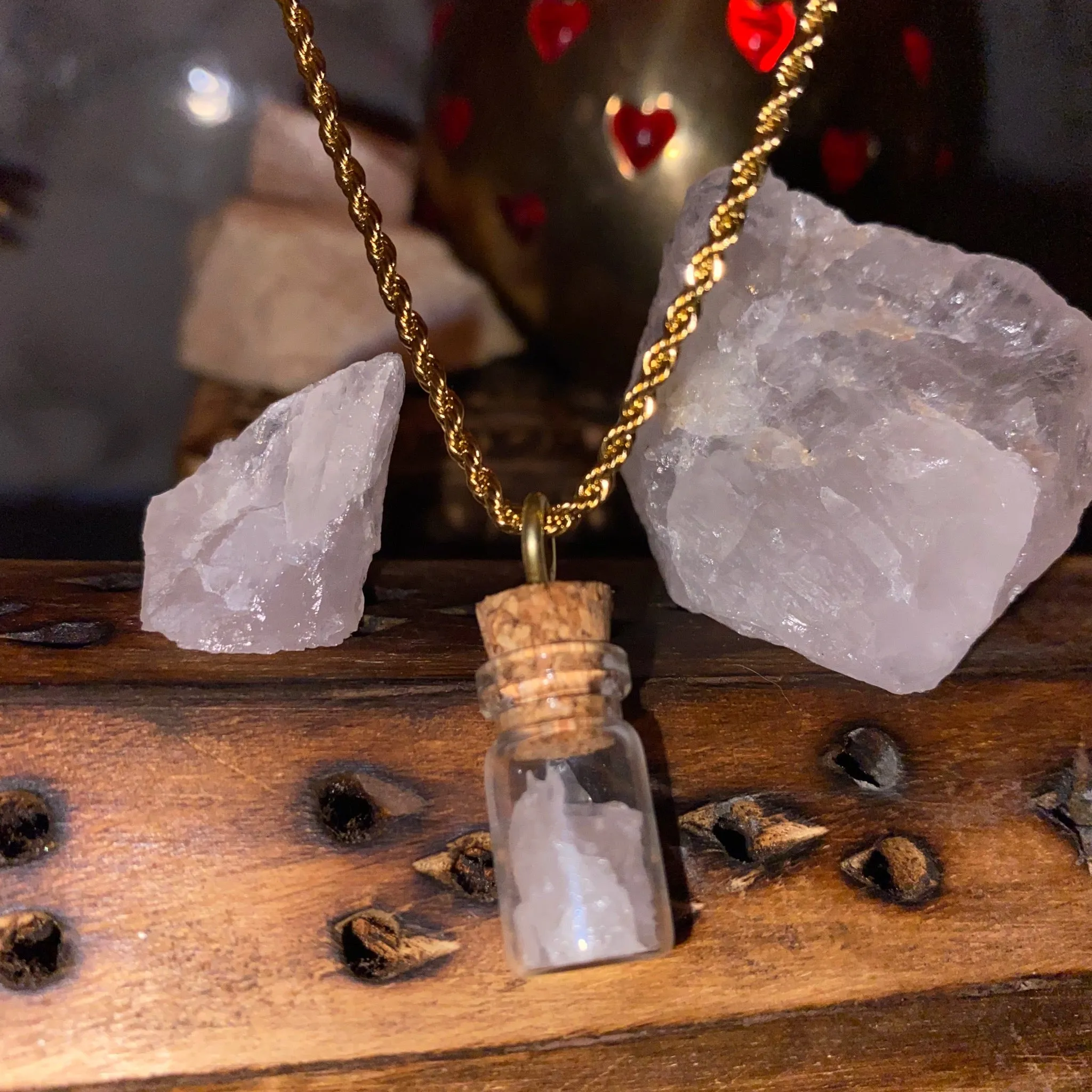 Rose Quartz Capsule Necklace