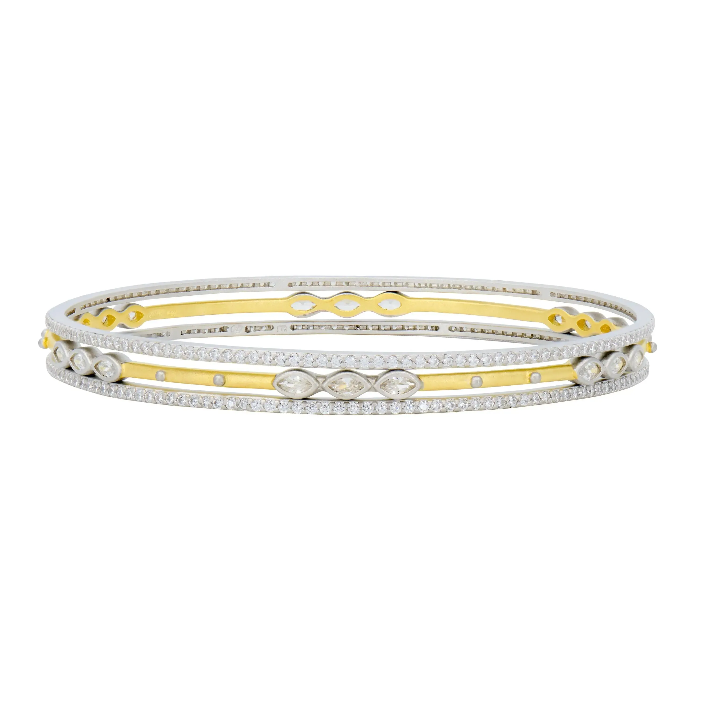 Signature Marquise Station 3-Stack Bangle