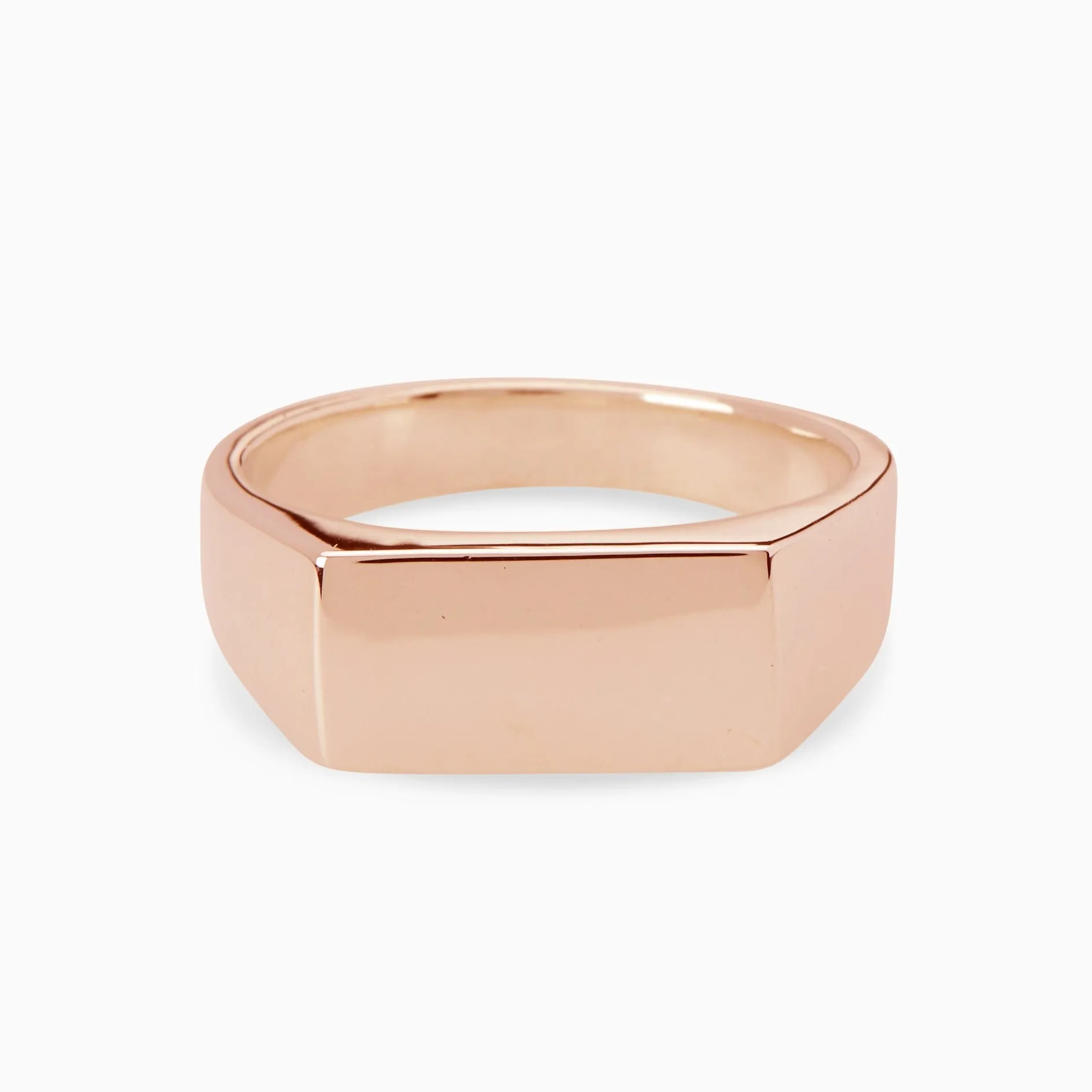 Signature Rectangle Signet Ring | Rose Gold