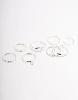 Silver Evil Eye Signet Ring Pack