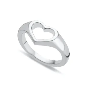 Silver Open Heart Ring